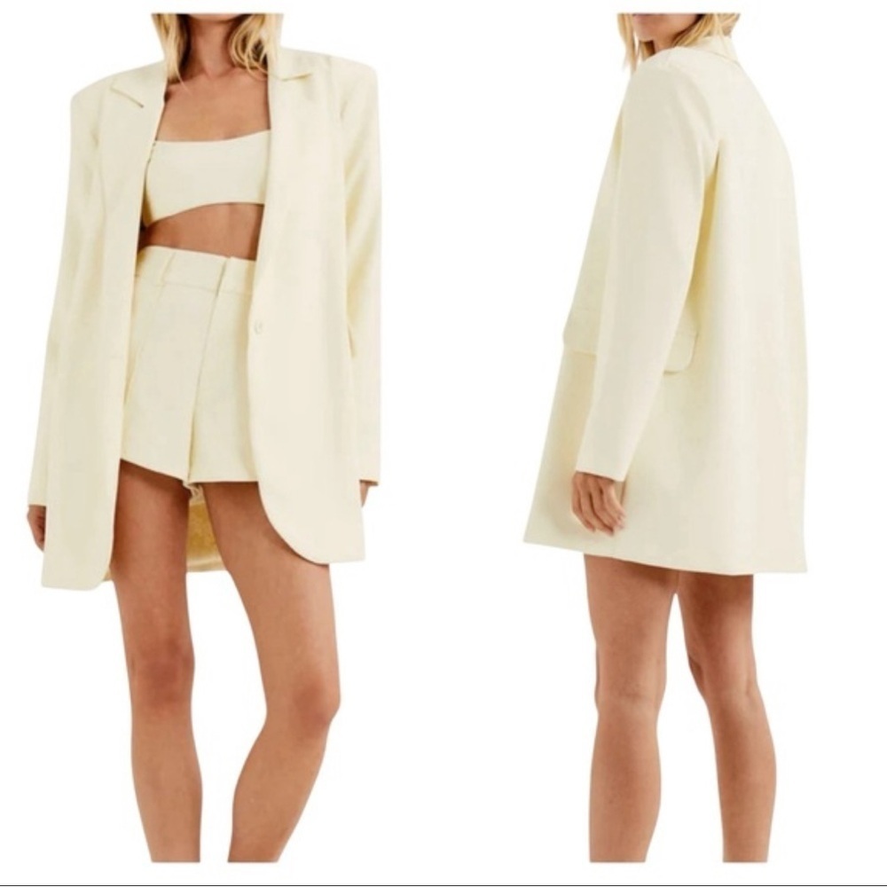 For Love & Lemons Courtney Gabardine Boyfriend Women’s Blazer Size Medium NWT